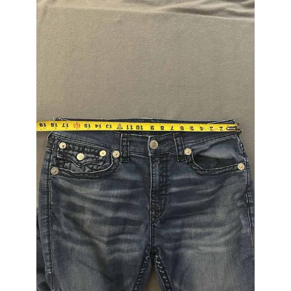 True Religion Rocco Relaxed Skinny Jeans Men's Size 36 Whiskered Denim Stretch